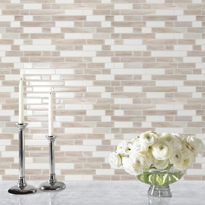 STICKGOO Peel and Stick Backsplash - 10 Sheets of 12”×12” - 3D Self Adhesive Peel and Stick Tile Backsplash for Kitchen & Bathroom