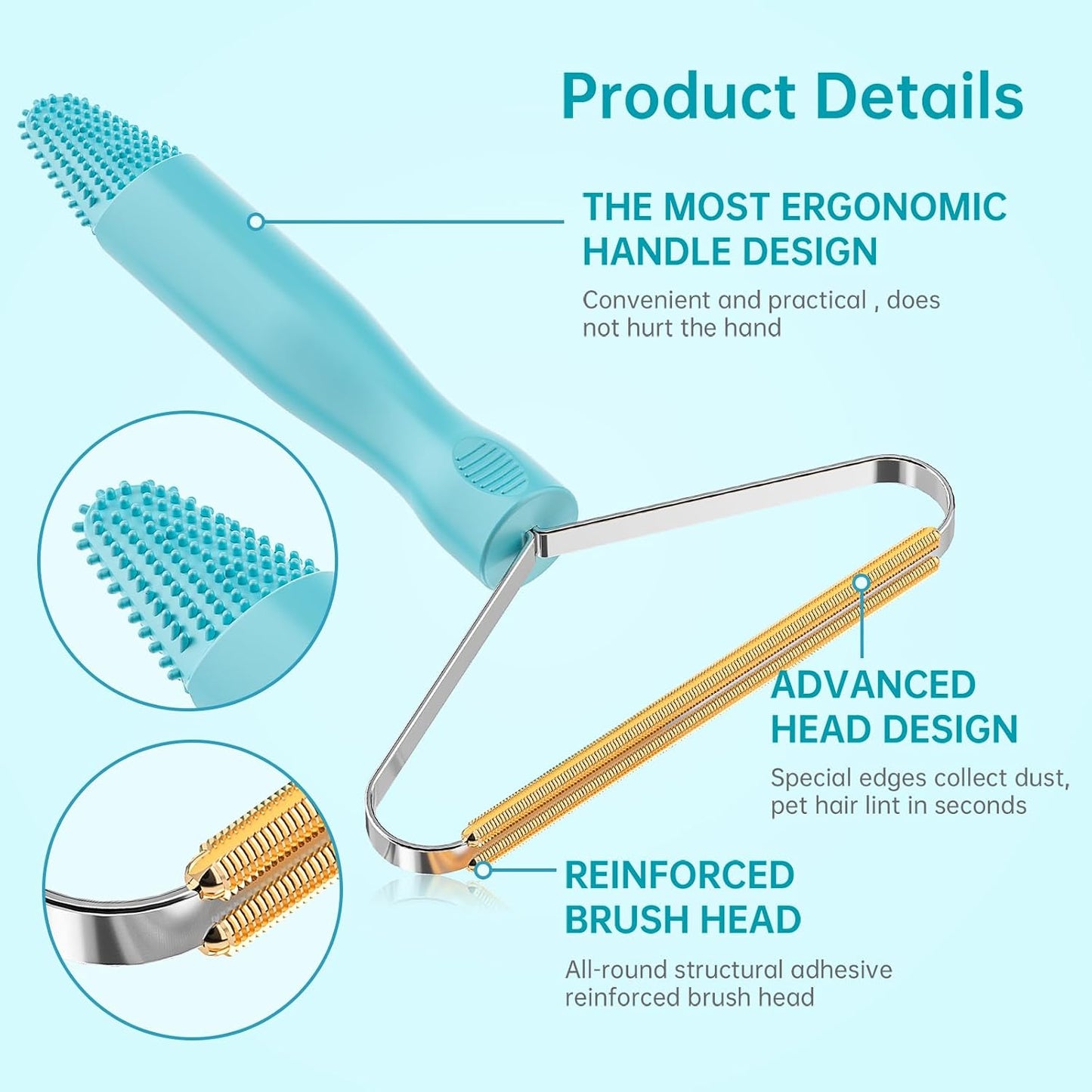 Lint Remover 3-Pack,Lint Shaver Cleaner Pro,Carpet Rake,Lint Brush,Fur Removal Tool,Portable Carpet Scraper,Clothes,Car Mats,Couch,Pet Bed,Furniture