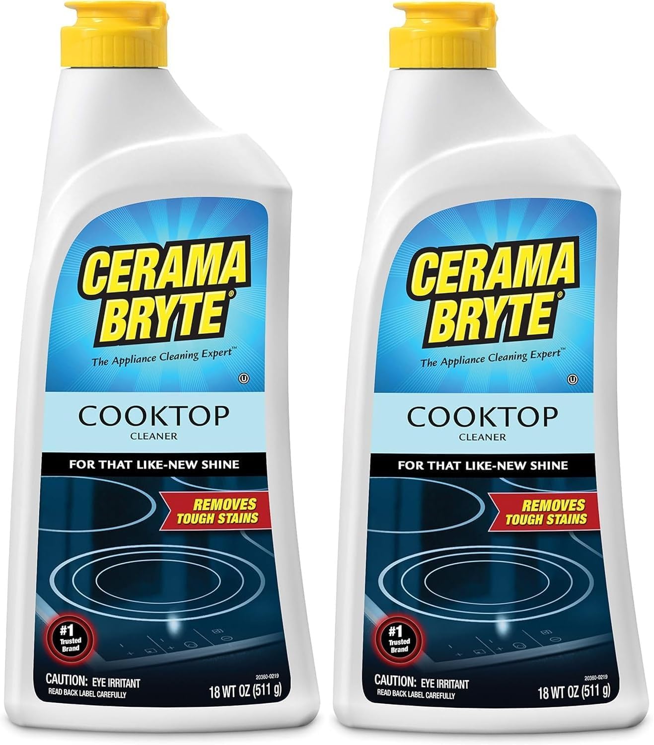 Cerama Bryte Cooktop Cleaner for Glass-Ceramic Surfaces, 18 oz, 2 Pack