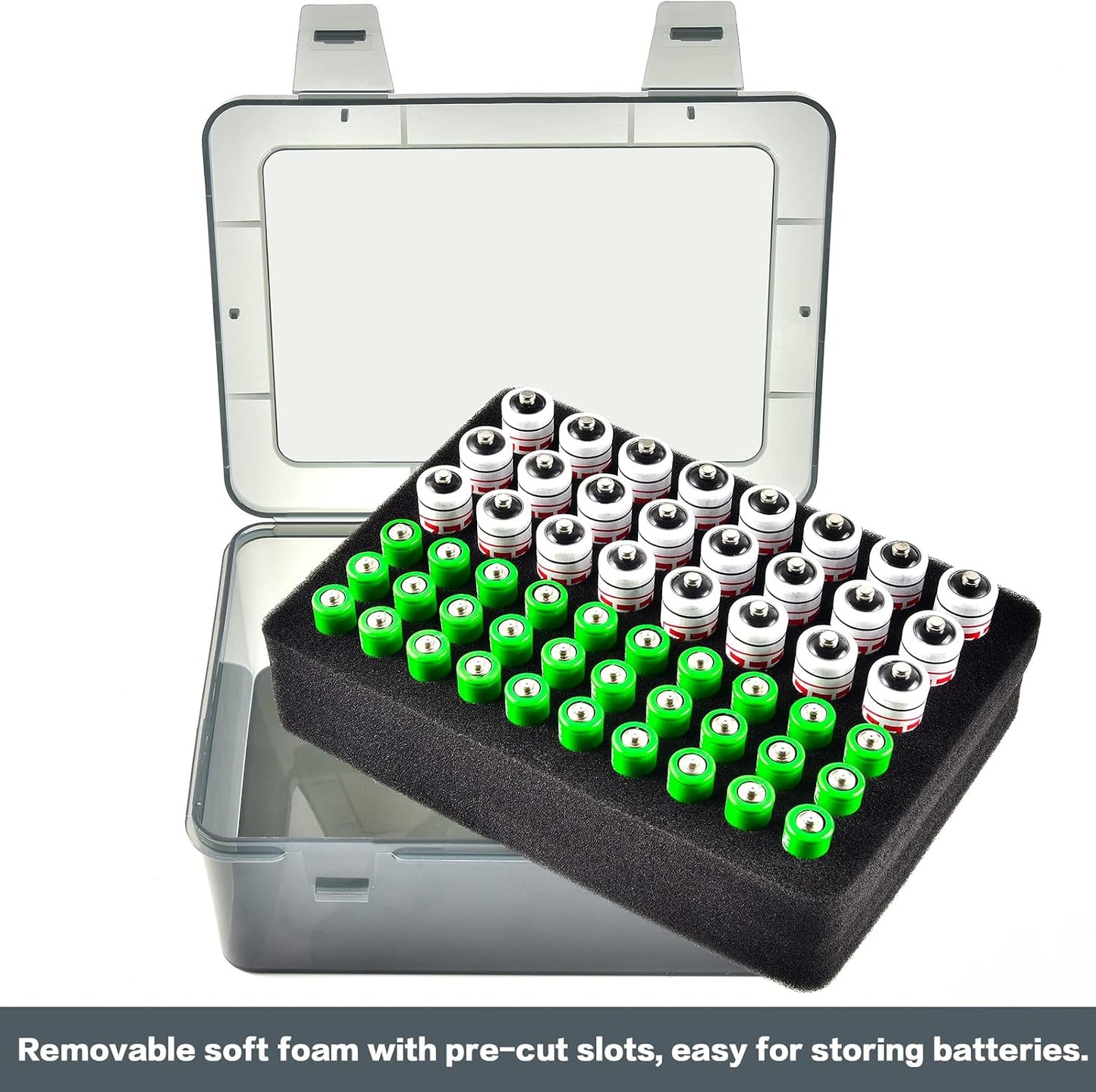FULLCASE Battery Organizer Storage Case with Tester,Holds 18 AA & 18 AAA Batteries