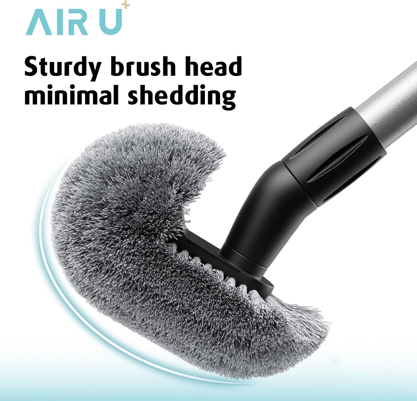 Toilet Bowl Brush with Long Handle, 23-42inch Adjustable 4-Section Aluminum Pole, Durable Nylon Bristles, No Bending Bathroom Cleaning Brush for Seniors, Pregnant Women, Back Pain Sufferers, Janitors