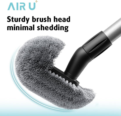 Toilet Bowl Brush with Long Handle, 23-42inch Adjustable 4-Section Aluminum Pole, Durable Nylon Bristles, No Bending Bathroom Cleaning Brush for Seniors, Pregnant Women, Back Pain Sufferers, Janitors