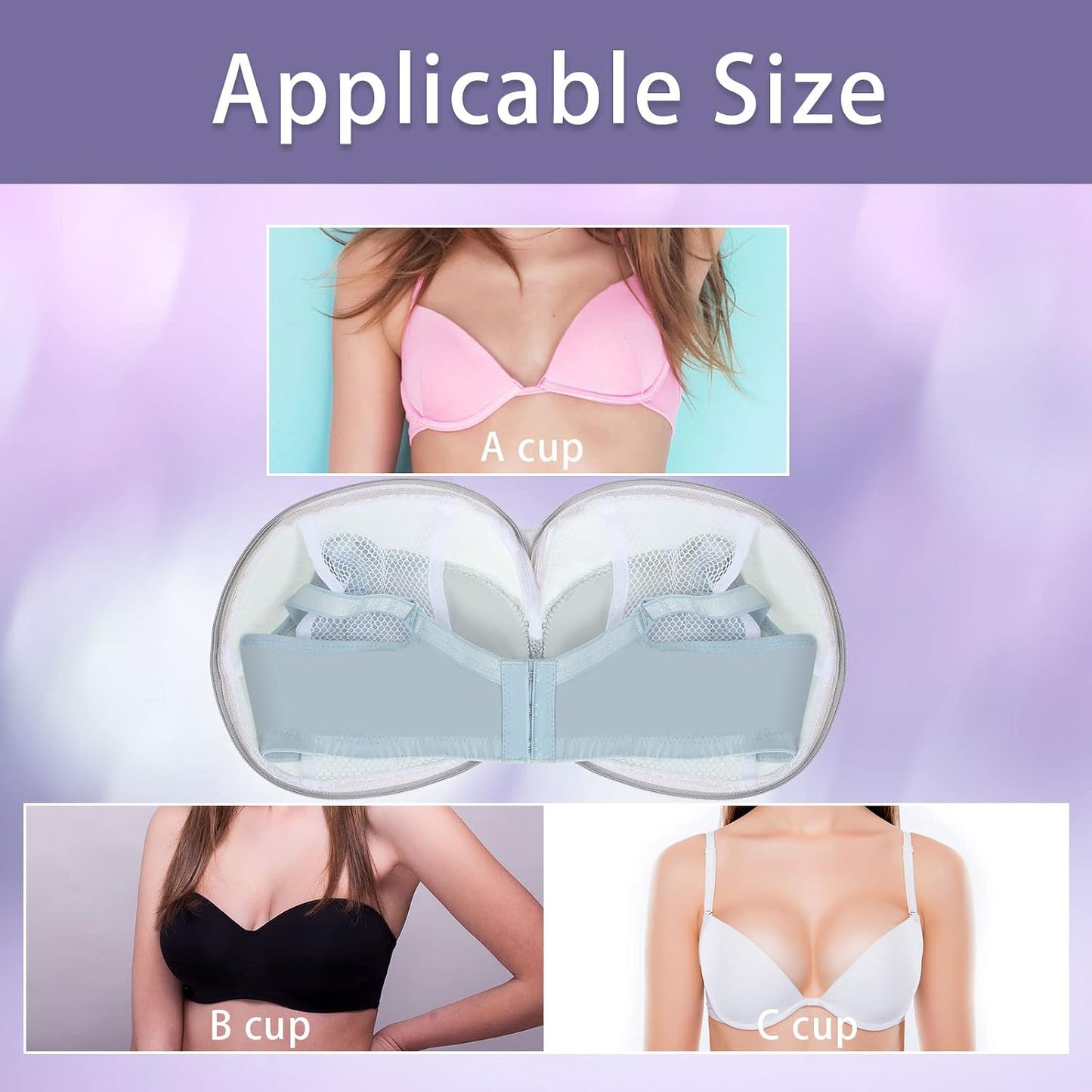 Shappy 6 Pieces Bra Washing Bag for Laundry Mesh Wash Lingerie Underwear Brassiere Washing Bags with Zipper for Women Laundry Storage(7.87 Inch,Pink)