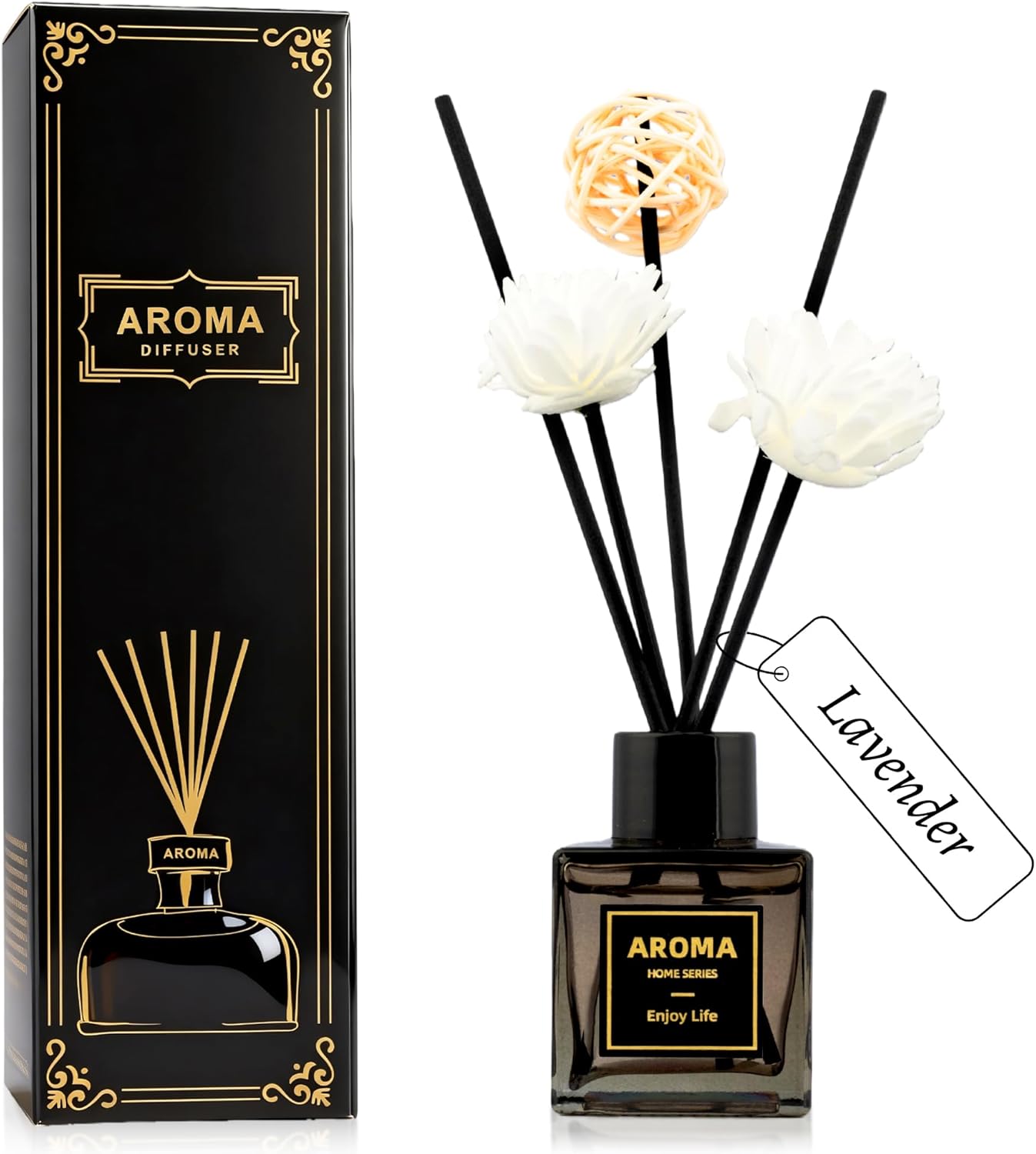 Reed Diffuser Set, 1.7 fl oz Scent Diffuser with Sticks, Freesia Scent for Bathroom Accessories Shelf Decor, Air Fresheners for Home, Home Fragrance Products, House Office Room Decor Aesthetic Gift