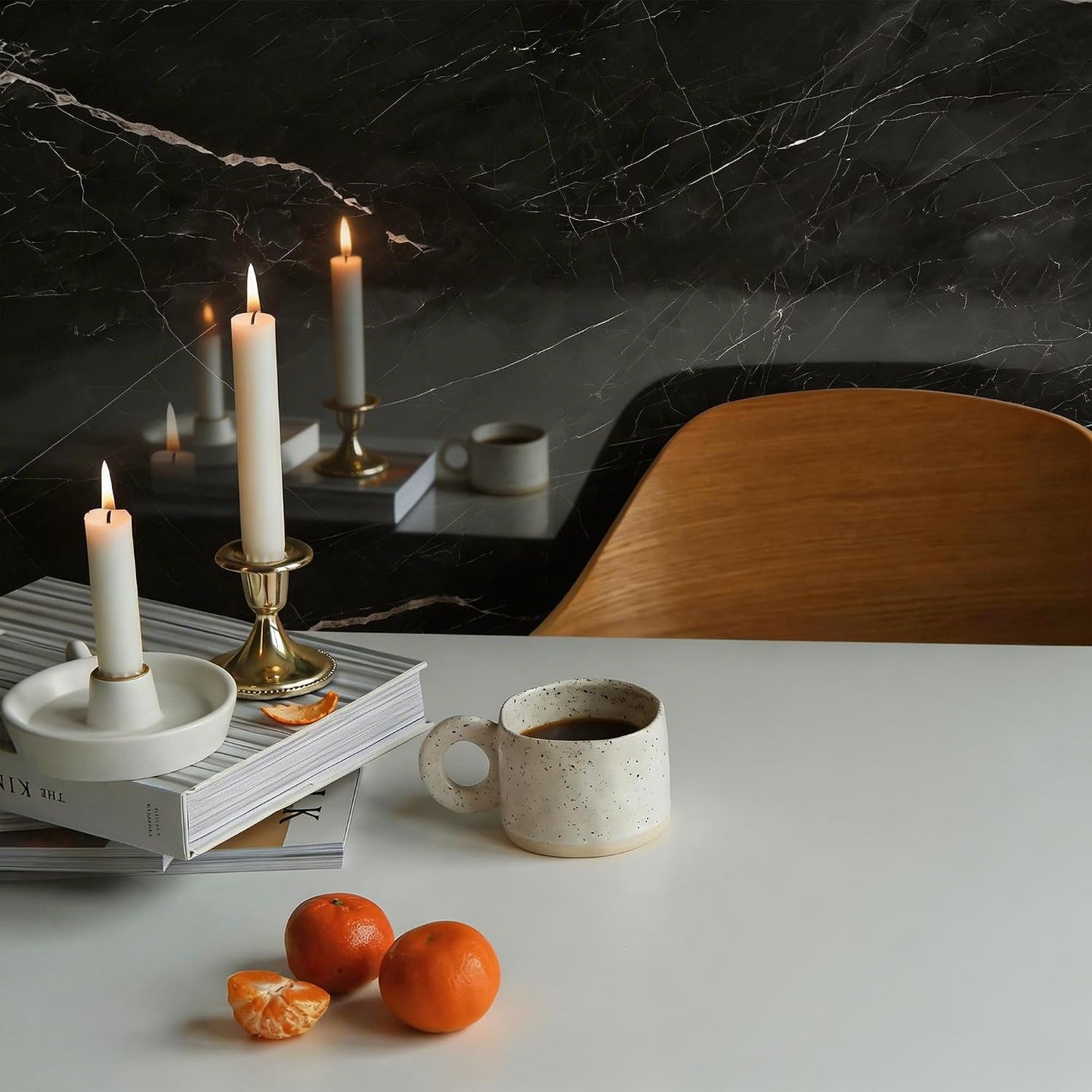 Marble Peel and Stick Waterproof Wall Paneling, 118" x 47" Carrara White Matte Finish Self-Adhesive Backsplash Tile Vinyl Wall Panel for Kitchen Bathroom Wall Decor, Covers 38.75 Sq. Ft.