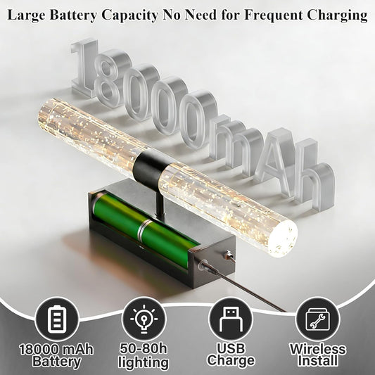 camuucci Battery Operated Wall Sconces Set of 2 Rechargeable Battery Powered Wall Light with 12000mAh Not Hardwired Dimmable Wall Lamp Fixtures for Bedroom Living Room Gold 15.3 Inches