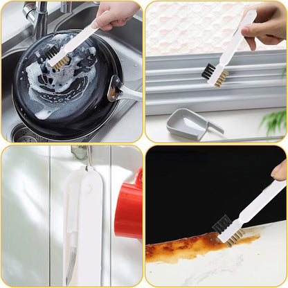 Brass Wire Scrub Brushes - Deep Gas Stove & Cooktop Scraper for Grease, Grime & Rust - Hard Bristle Crevice Brush for Pot & Pan