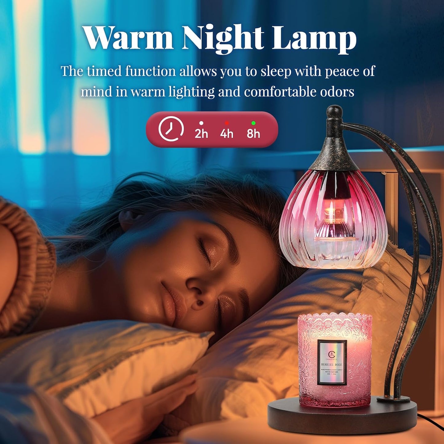 Candle Warmer Lamp with Timer Dimmer - Electric Light Wax Warmer for Jar Candles - Lamp with 2 Bulbs, Unique Birthday Gifts for Women Mom House Warming Gifts New Home Decor