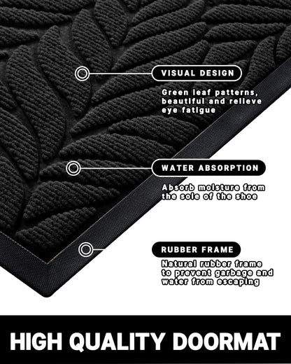 Yimobra Front Door Mat Outdoor Indoor, 29.5x17 All-Season Waterproof Door Mat Outside Entrance, All-Weather Non-Slip Outside Doormat for Garage Patio Entryway, Brown