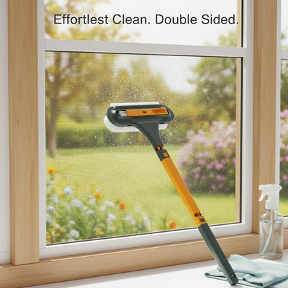 Double-Sided Window Screen Cleaner Brush, Cleaning Tool for Screens, Durable PP Frame, Green & Blue Options