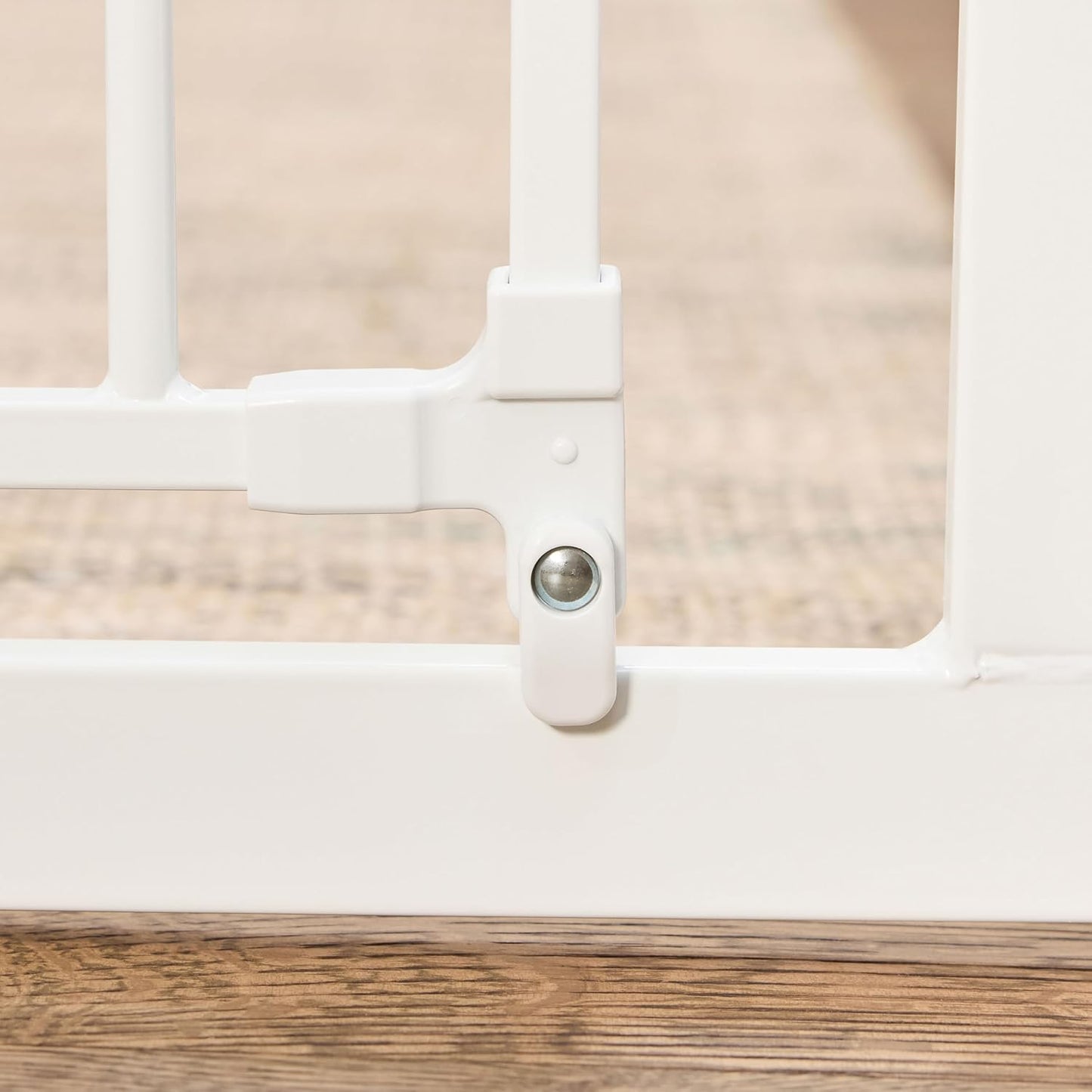 Regalo Safety 29-38.5" Baby Gate for Doorways & Bottom of Stairs, Pressure Mounted Baby Gate with Door for Babies, Toddlers & Pets, Tested & Safe for 30 Years, American Designed, American Owned, White