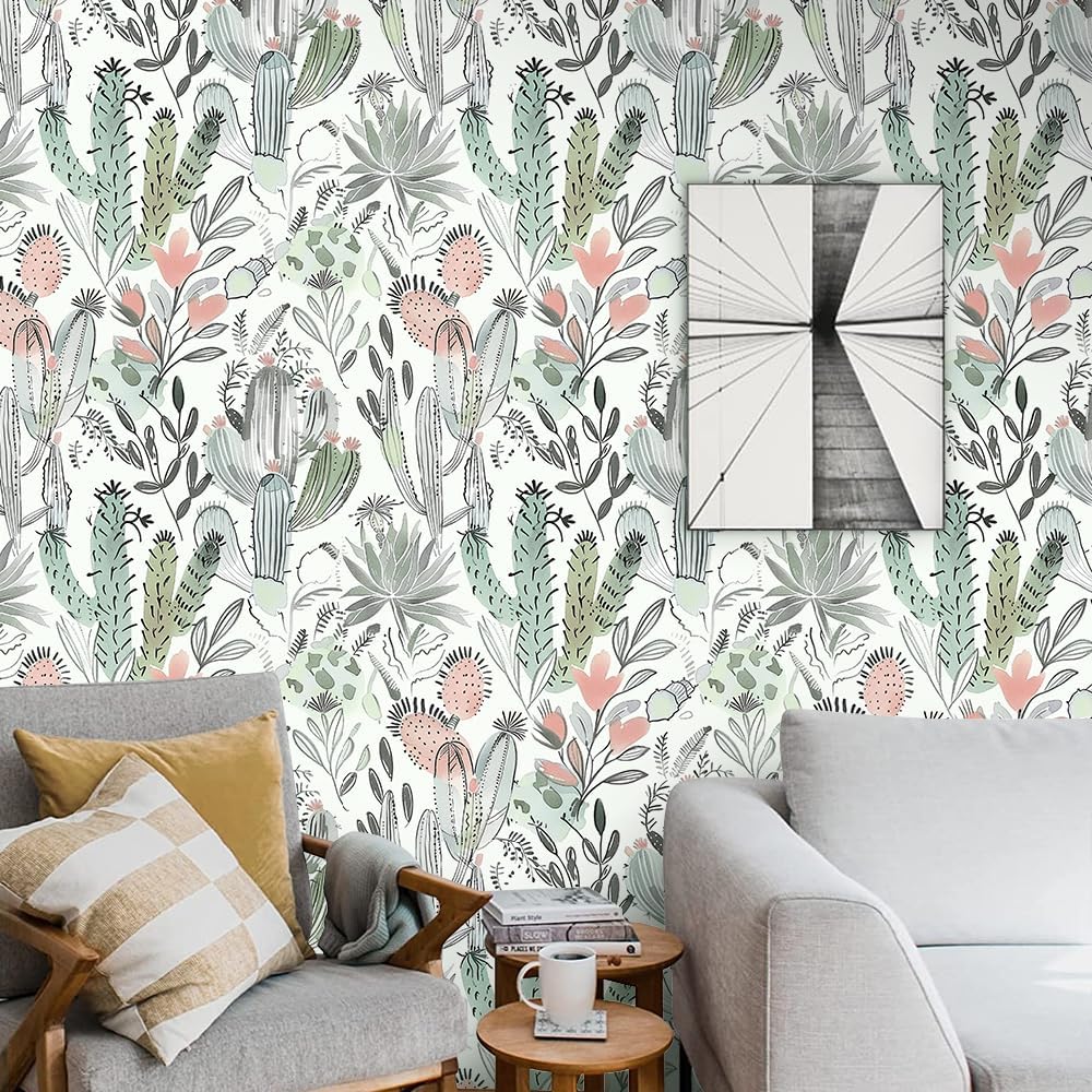 Floral Peel and Stick Wallpaper, 17.71" x 118.1" - Removable, Waterproof, Decorative Vinyl Wallpaper for Bedroom, Living Room