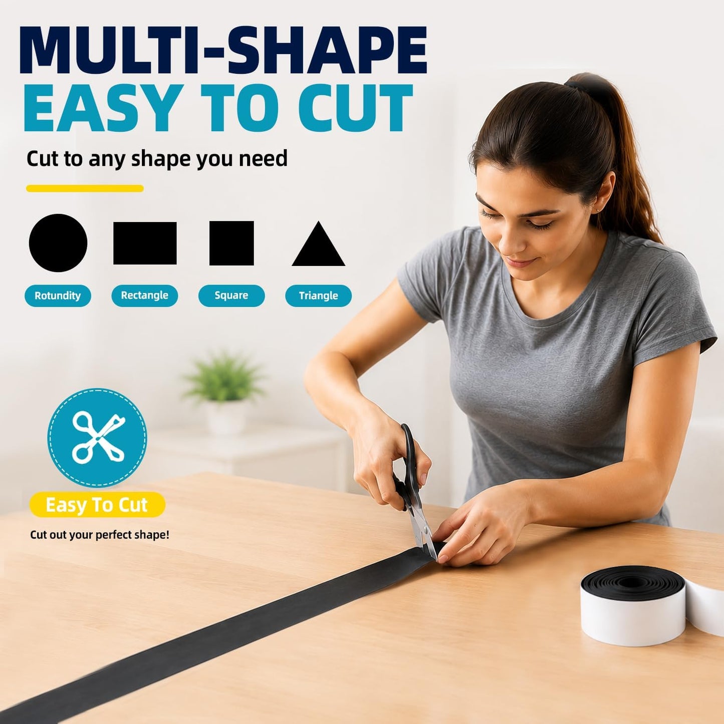 Felt Strips with Adhesive Backing, 1.96" x 16.4 ft Self Adhesive Felt Tape | Non-Slip Cuttable Furniture Pads for Chair Legs, Table, Sofa,Protects Hardwood Floors From Scratches Cuttable to Fit Any Size