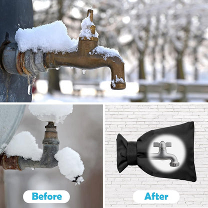 Outside Tap Covers for Winter, 1pcs Large Outdoor Tap Cover Insulated Protector, Waterproof & Thickened Thermal Tap Jacket Protects Your Tap from Freezing Bursting (Black)