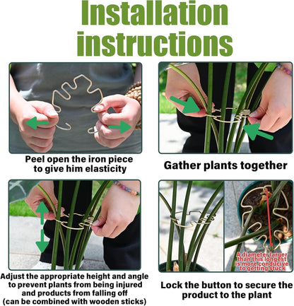 5PCS Monstera Plant Stem Support Stakes - 5.5 * 5.5IN Metal Supports for Monstera and Fishbone Cactus, Sturdy Frame, Easy Installation, Flexible Protection for Healthy Growth Indoors