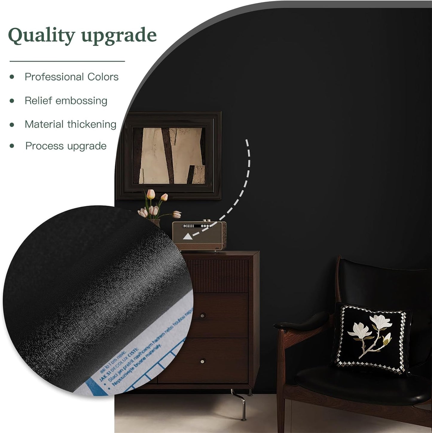 Dimoon 17.7''x118'' Peel and Stick Wallpaper White Contact Paper for New Environmentally Friendly Materials Thickening Upgrade Embossed Renter Friendly Wall Paper Modern Vinyl Wrap Countertop Bedroom