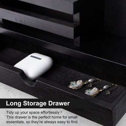 Key Holder Wall Mount, Mail Holder with Storage Drawer and 5 Key Hooks for Coat, Dog Leash, Home Decor Rack, House Accessories, Entry Way Organizer