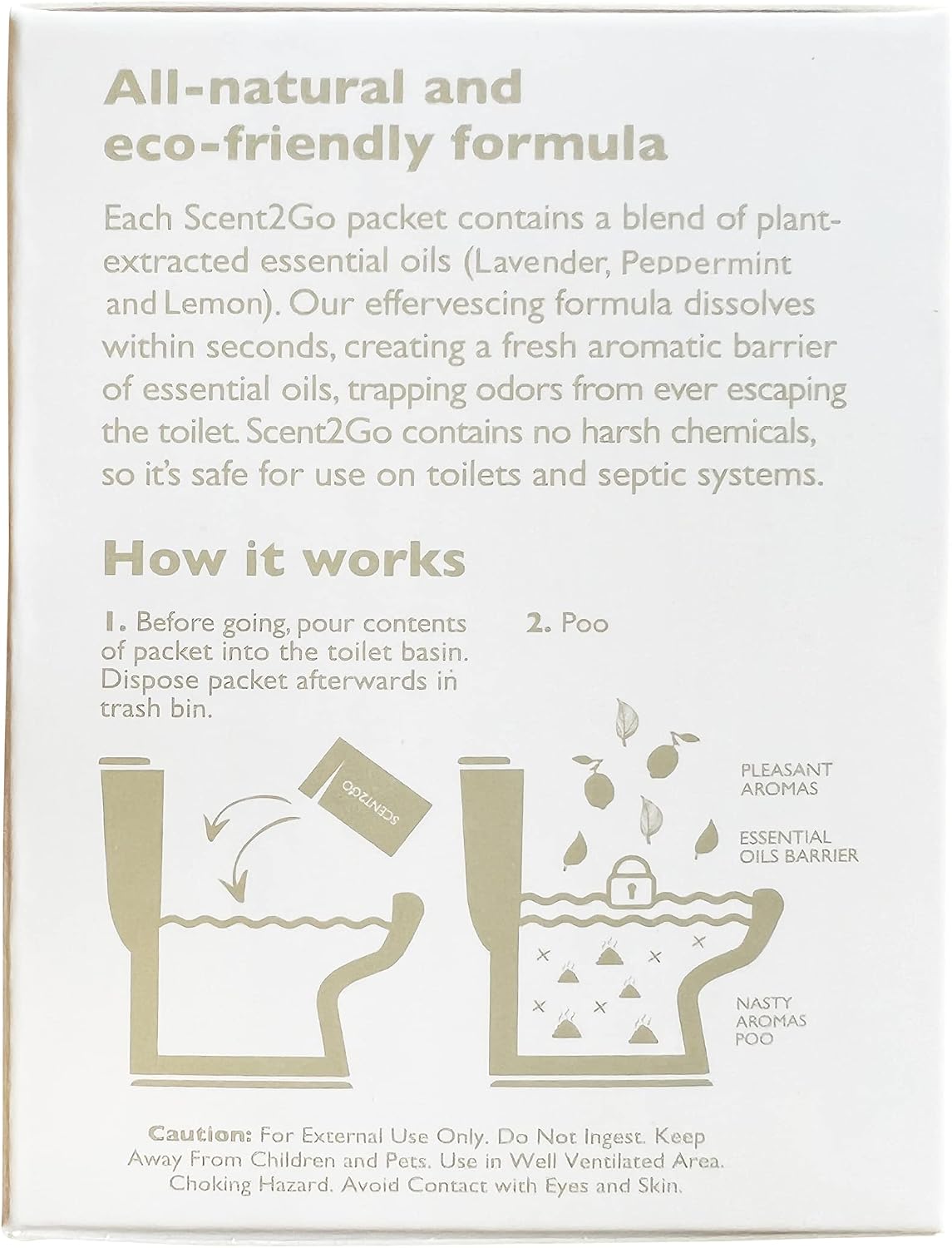 Scent2Go Toilet Odor Eliminator Powder – Before-You-Go Bathroom Deodorizer – Travel Size Single-Use Packets – No Spray, No Bottle, No Leak – TSA-Friendly, Plant-Based – Lemon + Mint, 20 Count
