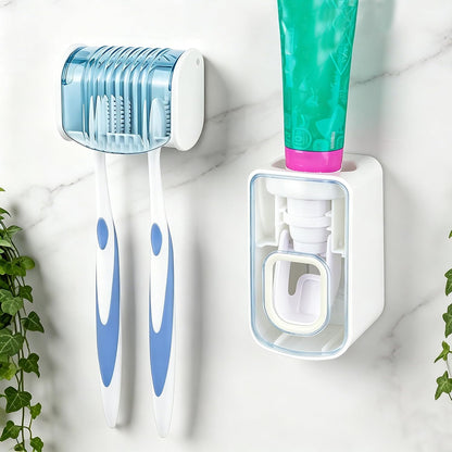 1 Pack Toothbrush Holder Wall Mounted with Cover for Bathroom, 2 Slots Toothbrush Storage Organizer for Shower, Self Adhesive Toothbrush Hanger (Grey)
