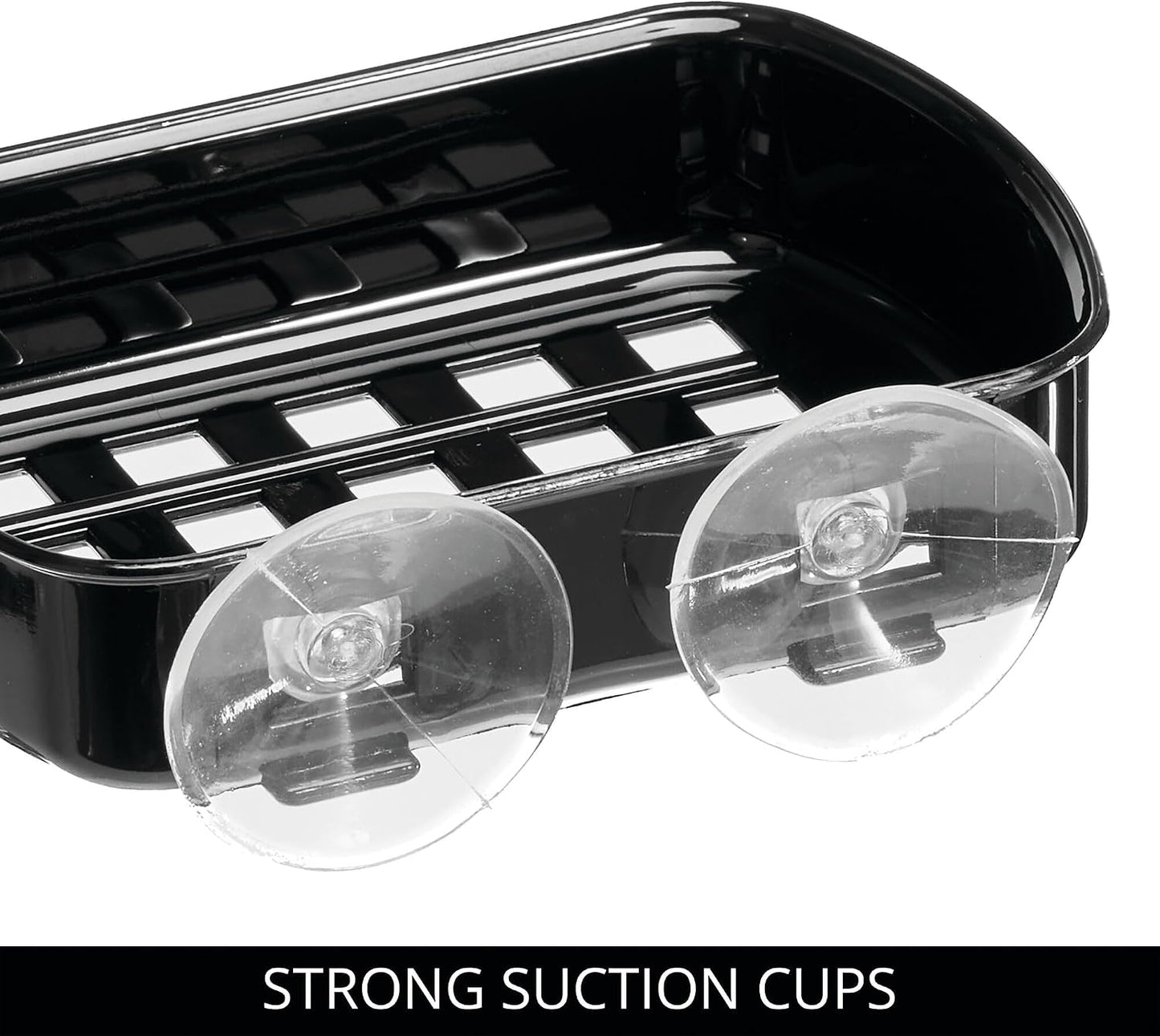 iDesign BPA-Free Plastic Suction Bar Soap Dish - 5.25" x 4" x 2", Clear,19600