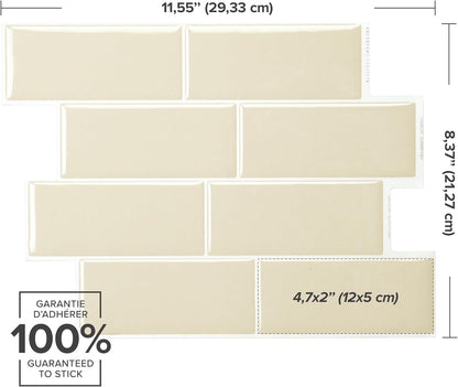Smart Tiles Peel and Stick backsplash, Subway Teal Green, 11.55"x8.38" | Pack of 5 (2.8 sq ft), Glossy, Heat/Moisture Resistant, Low VOC, Kitchen/Bathroom, Renter Friendly, Made in Canada