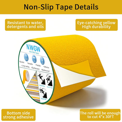Waterproof Tape for Pools, 2" x15FT Heavy Duty Anti Slip Stair Treads Outdoor Tape Non-Slip Rubber Grip Tape Shower Strips Slip Resistant Tape Traction Tape for Stairs Showers Bathroom Trails