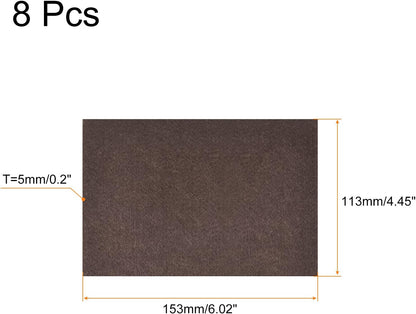 uxcell Felt Furniture Pads, 1.5-inch x 1-inch Self Adhesive Cuttable Anti Scratch Square Floor Protectors for Furniture Legs Hardwood Floor, Brown 16Pcs