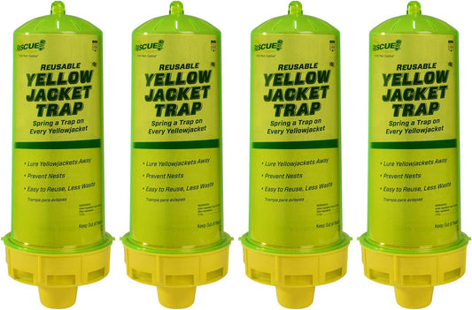 RESCUE! Reusable Yellowjacket Trap – Includes Attractant - 4 Traps