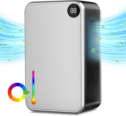Dehumidifier, 35 OZ Small Dehumidifiers for Room for Home, Quiet with Auto Shut Off, Portable Dehumidifier for Bedroom (280 sq. ft), Bathroom,RV,Closet Colorful Moisture Absorbers Dehumidifiers, White