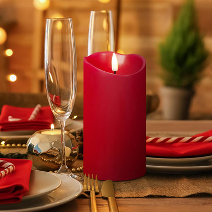 Eywamage Ivory Flameless Pillar Candles with Remote, Flickering Realistic LED Battery Wax Candles Set of 3, Φ 3" H 4" 5" 6"