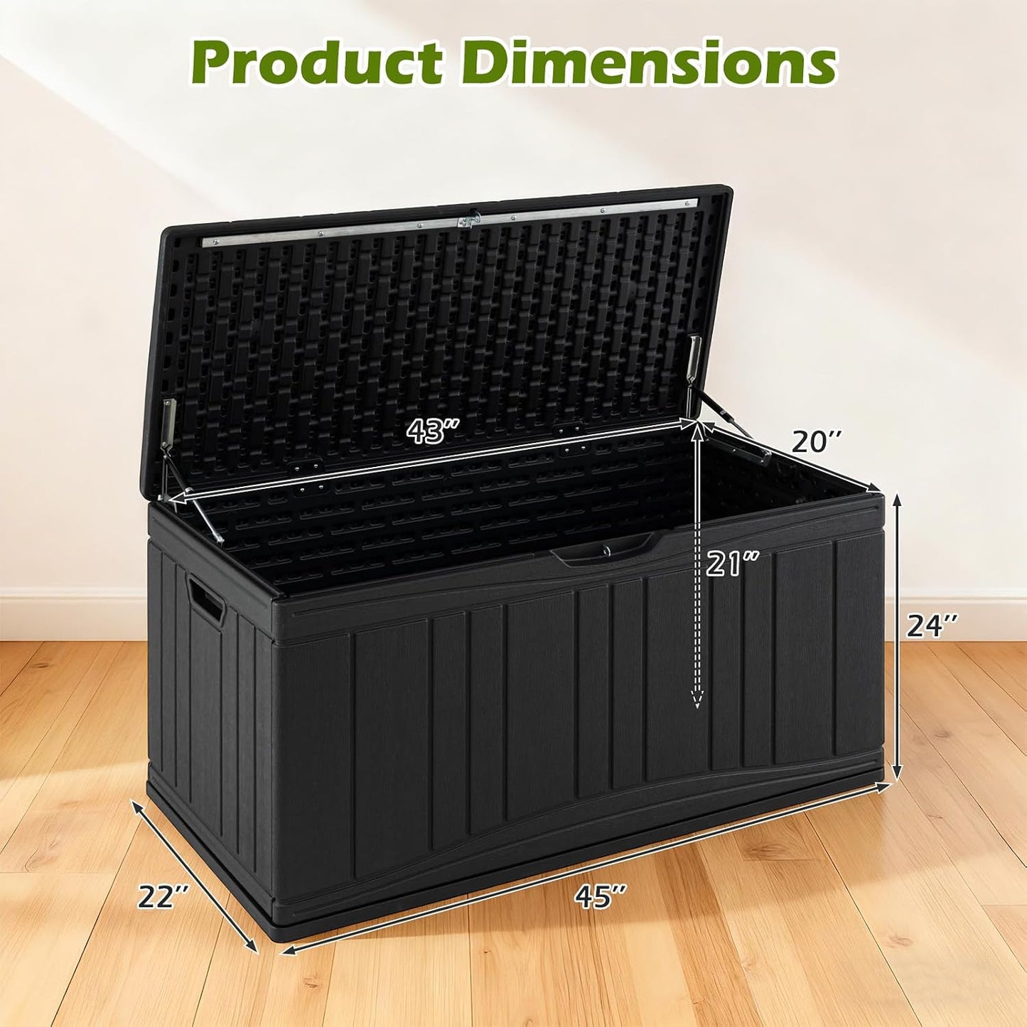 Tangkula 25 Gallon Waterproof Outdoor Storage Box with Lockable Lid | PP Resin, Wicker Patterned, Indoor Outdoor Use, Portable, Versatility, for Deck, Pool, Patio Cushions, Garden Tools
