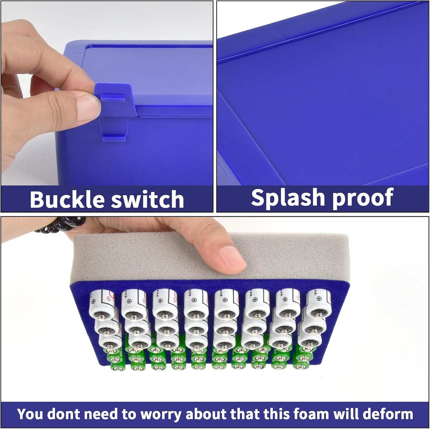 FULLCASE Battery Organizer Storage Case with Tester,Holds 18 AA & 18 AAA Batteries
