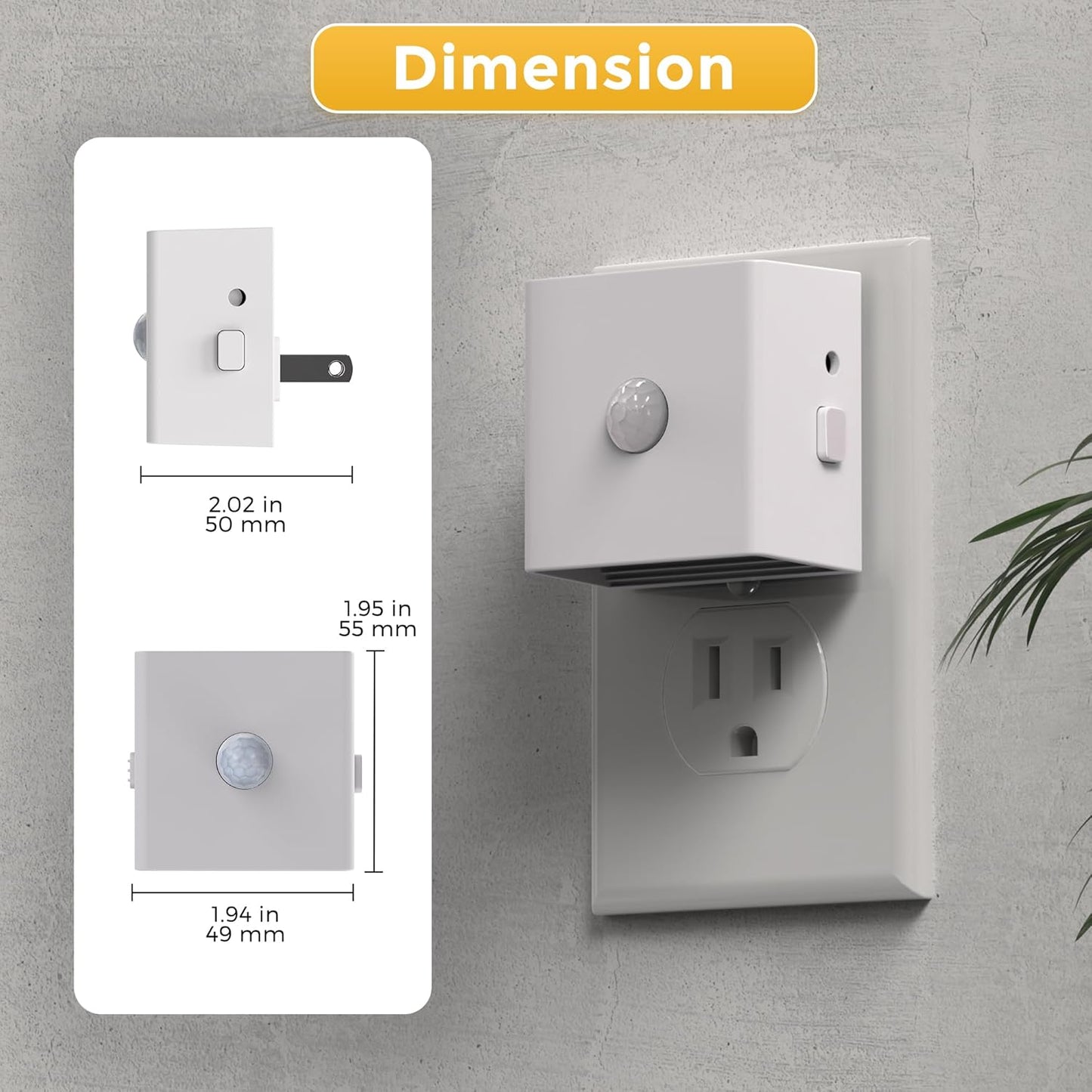 L LOHAS LED Motion Sensor Night Light, [2-Pack] Plug in Night Light with Motion Sensor and Dusk to Dawn Sensor, Brightness Adjustable, 3000K Soft White Nightlight for Bathroom Hallway Kitchen