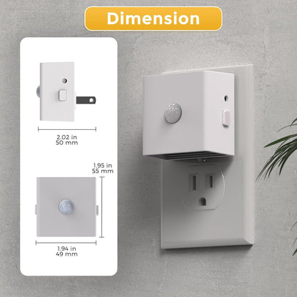 L LOHAS LED Motion Sensor Night Light, [2-Pack] Plug in Night Light with Motion Sensor and Dusk to Dawn Sensor, Brightness Adjustable, 3000K Soft White Nightlight for Bathroom Hallway Kitchen