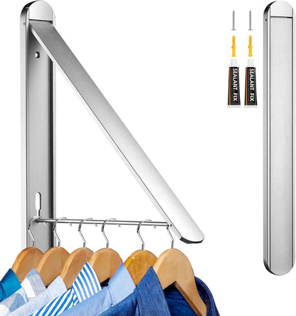Clothes Drying Rack for Small Laundry Rooms, Clothes Drying Rack Folding Indoor, Wall Mounted Clothes Rack Foldable, (Aluminum, Black)