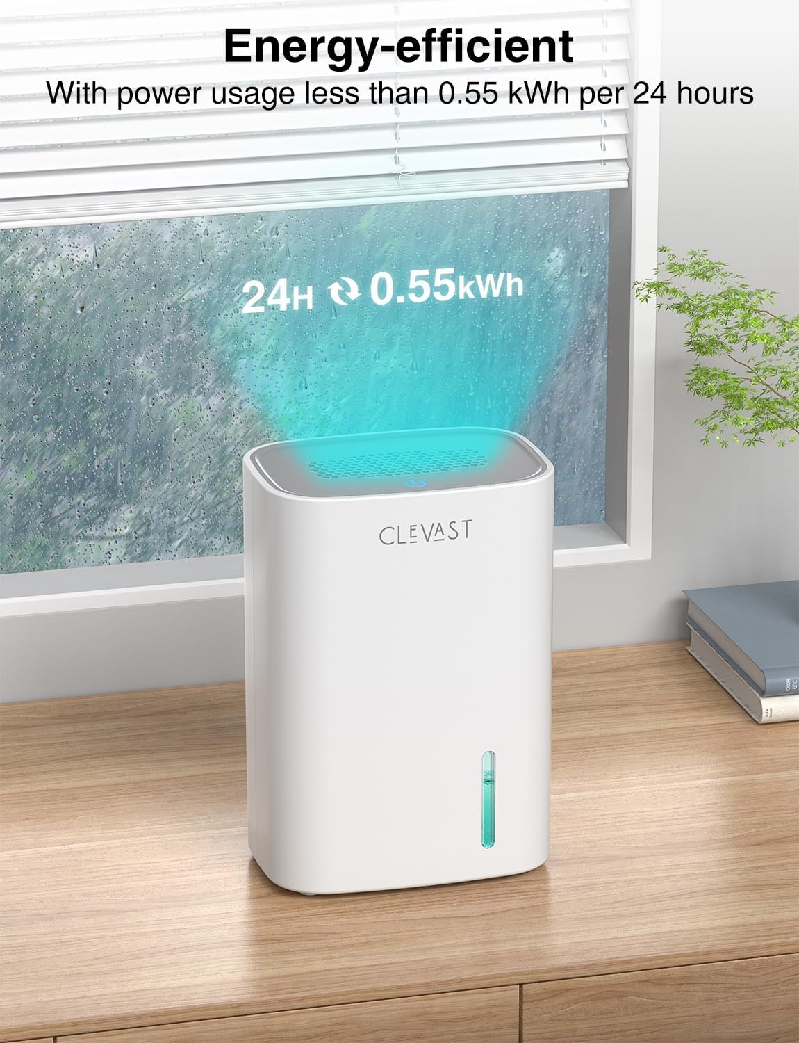 CLEVAST Small Dehumidifier for Home, 30oz Compact Mini Dehumidifier with Auto Shut-Off, Quiet 24dB Portable Air Dehumidifier for Bathroom, Bedroom, Closet, Camper