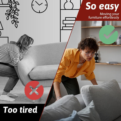 Sliders for Furniture on Hardwood Floors, 12 Pcs 2 Inch Self Adhesive Furniture Sliders, Coffee, for Carpeted Floors and Hardwoodes, Easy Moving On Carpet Or Hardwood Floor
