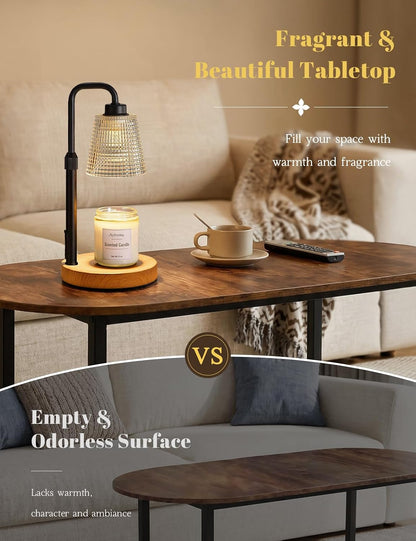 Candle Warmer Lamp with Timer Dimmable, Wax Warmer for Scented Jar Candles, Adjustable Height Candle Lamp for Home Decor, Birthday Gifts for Women Mom House Warming Gifts, Matte Black