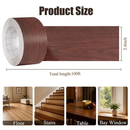 GSCIT Club Wood Grain Repair Tape, 2.4 inch X 15ft Self Adhesive Maple Grain Repair Patch for Tables, Chairs, Baseboards, Doors, Windows, Floors, Handicraft DIY. - Colors B