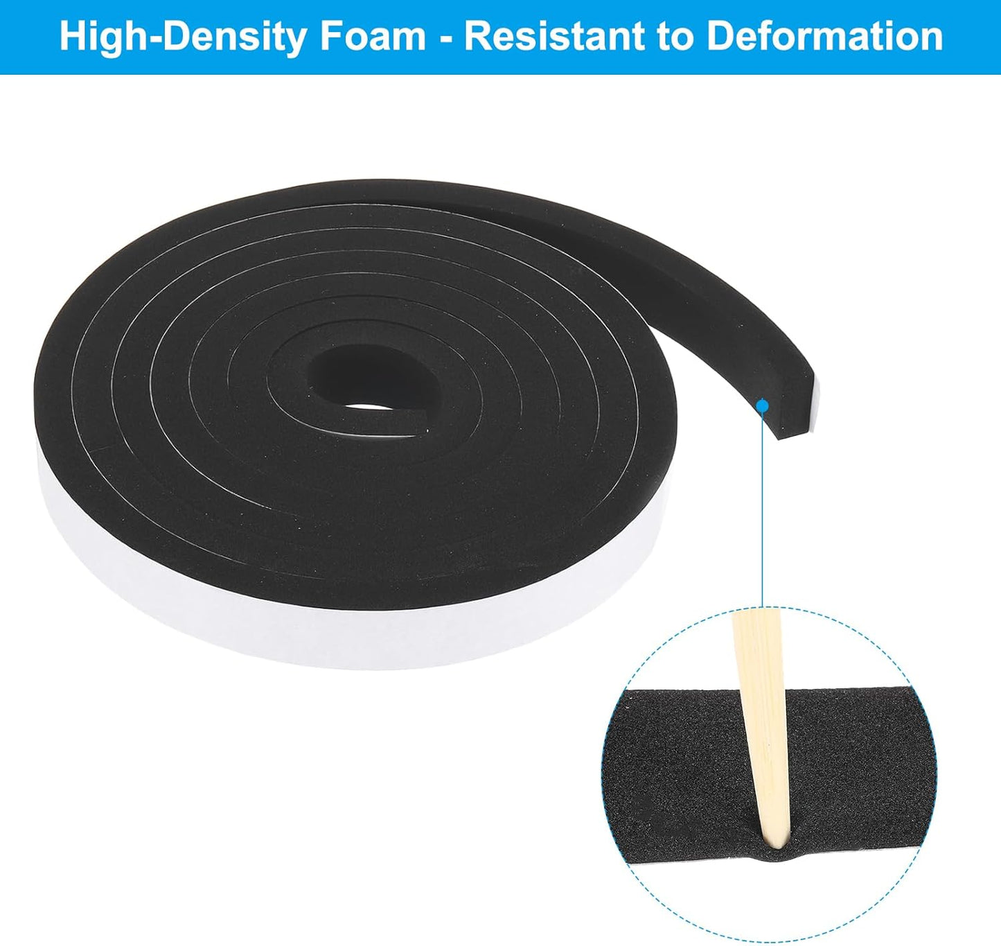 PATIKIL Weather Stripping Door Seal Strip, 3/8 Inch x 1/4 Inch x 32 Ft Self Adhesive Soundproof High Density Foam Tape Insulation for Door Window Air Conditioning, White - Colors A