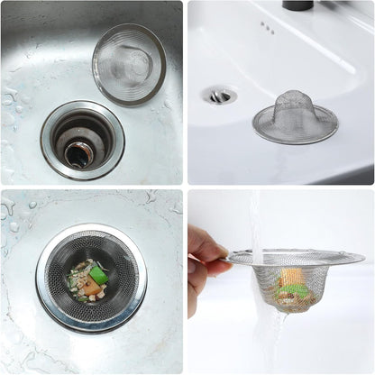 20 Pcs Stainless Steel Sink Strainer, 4.5 Inch Mesh Drain Basket, Universal Silver Kitchen Bathroom Shower Drain Filter Hair Catcher