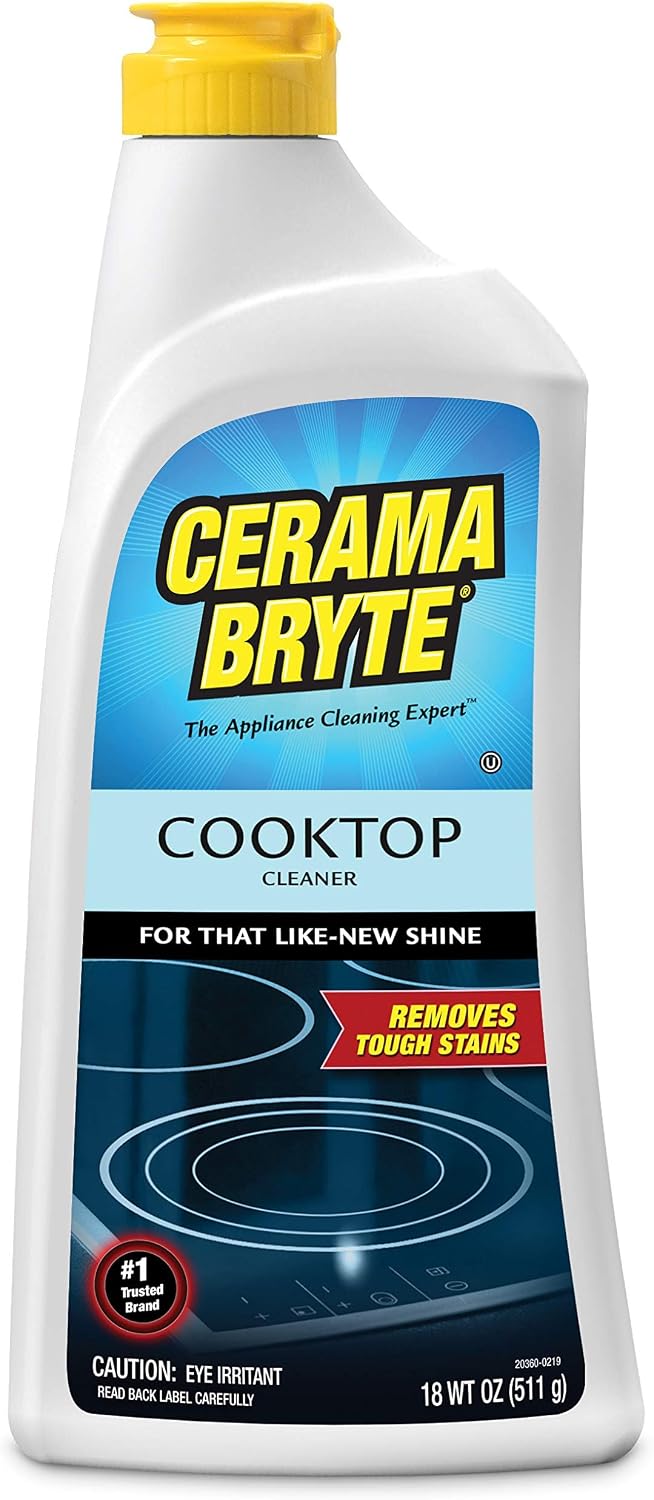 Cerama Bryte Cooktop Cleaner for Glass-Ceramic Surfaces, 18 oz, 2 Pack