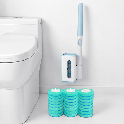RV Toilet Brush, RV Accessories, Wall Mount Toilet Brush, 64 Toilet Refills | Hands Free Toilet Brush, One-Button Release, RV Toilet Brush and Holder Set, Compact Design, Camper Bathroom Accessories