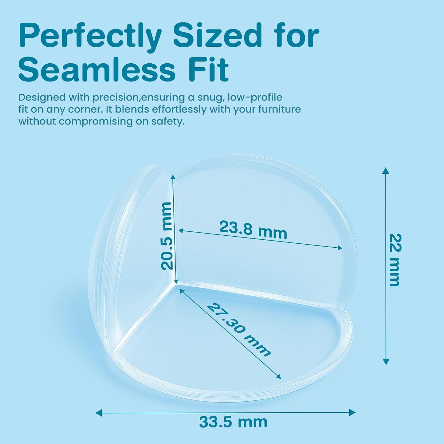15 Pcs L-Shape Corner Protector for Baby Proofing – Clear 4cm x 4cm Edge Safety Bumpers for Furniture & Sharp Table Corners – Slim Profile Secure Adhesive Gel Pads Included