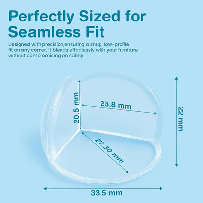 15 Pcs L-Shape Corner Protector for Baby Proofing – Clear 4cm x 4cm Edge Safety Bumpers for Furniture & Sharp Table Corners – Slim Profile Secure Adhesive Gel Pads Included