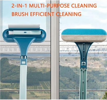 2-in-1 Multi-Purpose Cleaning Brush Efficient Cleaning, 2026 Upgraded Window Screen Cleaning Brush, 2-in-1 Window and Screen Cleaning Brush with Extendable Handle for Household (A#)
