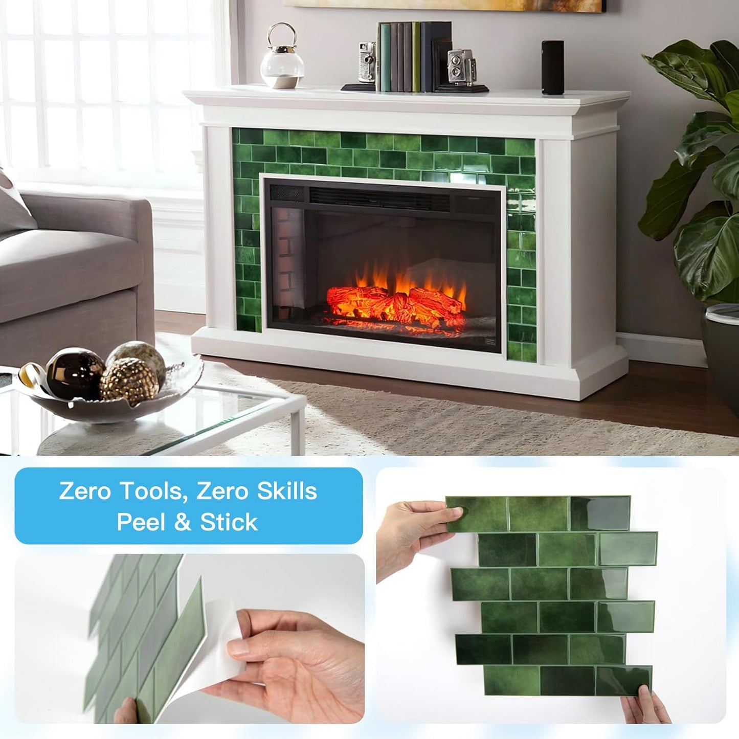 Art3d Peel and Stick Backsplash for Kitchen White Subway (10 Tiles, Thicker Design)