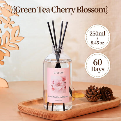 3 Pack Fragrance Reed Diffuser, 50ML Lavender Jasmine Lemongrass Aromatherapy Diffuser Set with 12 Black Fiber Sticks,Air Freshener for Bedroom Bathroom Office, 8.2X 6.6X 2.1 inch
