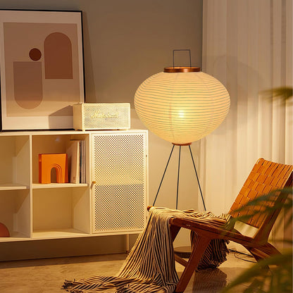 Japanese Paper Floor Lamp,Handmade Body Rice Paper Lantern Floor Lamp,with Chrome Nightstand Desk Lamp,Dimmable LED Rice Paper lamp with Foot Switch White Tall Standing Lamp Home Decor