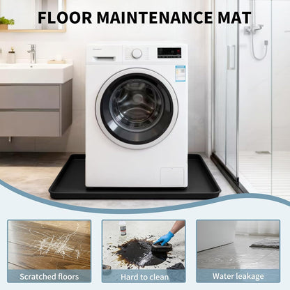 Large washing machine Drain Pan Silicone Mat, 27×27inch with 0.78" Raised Edges Foldable Washing Machine Pan Silicone Mat, Multi-function Waterproof Non Slip Washer Drip Tray for Floor Protection